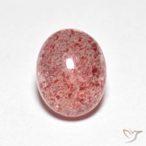 2.84ct طبيعي وردى زهرى فاتح كوارتز الفراولة, بيضوي, شفاف