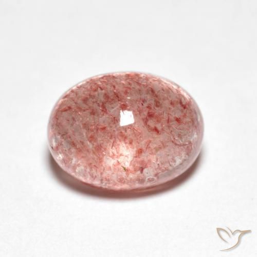 2.66ct طبيعي وردى متوسط كوارتز الفراولة, بيضوي, شفاف