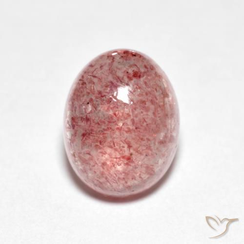 2.39ct طبيعي وردى فاتح-متوسط كوارتز الفراولة, بيضوي, شفاف