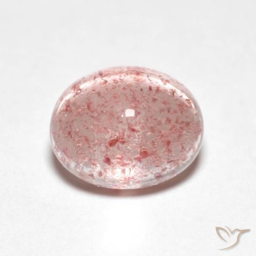 2.36ct طبيعي وردى العلكة فاتح كوارتز الفراولة, بيضوي, شفاف