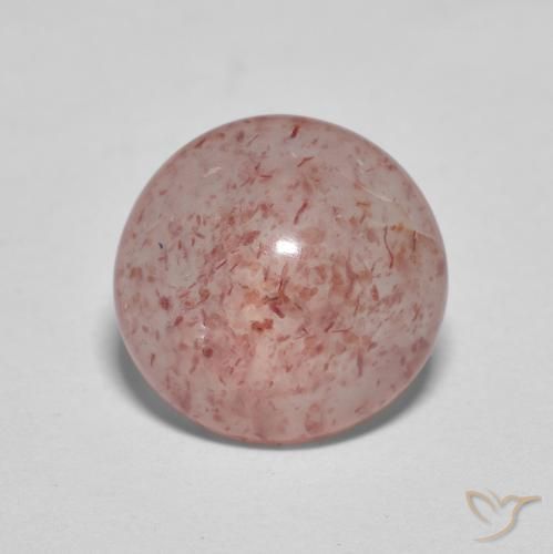 2.46ct طبيعي وردى متوسط كوارتز الفراولة, دائري, شفاف