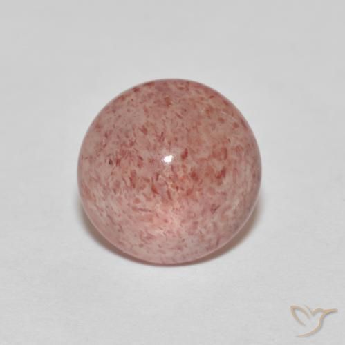 2.47ct طبيعي أحمر متوسط كوارتز الفراولة, دائري, نصف شفاف
