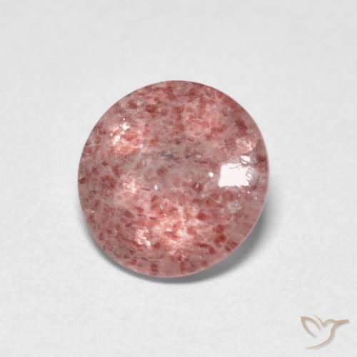 1.15ct طبيعي وردى زهرى فاتح كوارتز الفراولة, دائري, شفاف