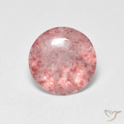 1.08ct طبيعي وردى زهرى فاتح كوارتز الفراولة, دائري, شفاف