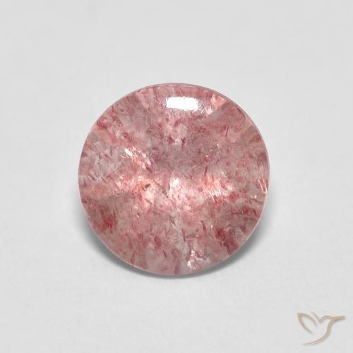 1.14ct طبيعي وردى العلكة فاتح كوارتز الفراولة, دائري, شفاف