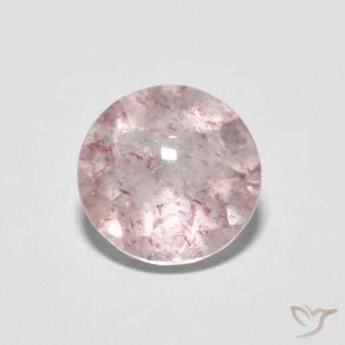 1.09ct طبيعي وردي فاتح كوارتز الفراولة, دائري, شفاف