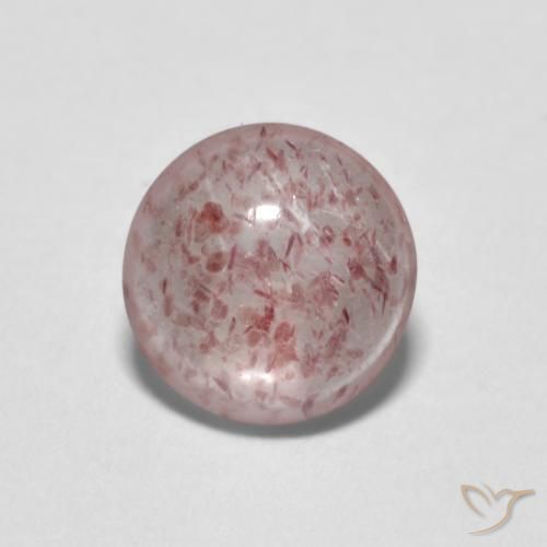 0.90ct طبيعي وردي فاتح كوارتز الفراولة, دائري, شفاف