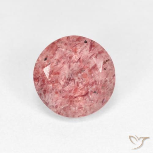 1.15ct طبيعي وردى زهرى كوارتز الفراولة, دائري, شفاف