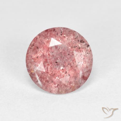 1.06ct طبيعي وردى العلكة فاتح كوارتز الفراولة, دائري, شفاف