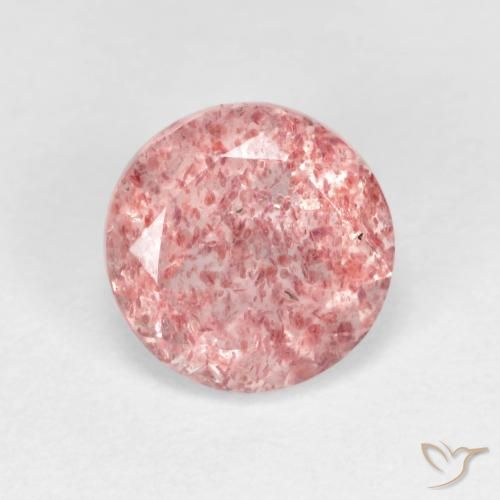1.68ct طبيعي وردى العلكة فاتح كوارتز الفراولة, دائري, شفاف
