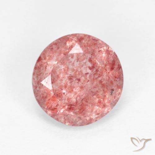 1.60ct طبيعي أحمر هندى كوارتز الفراولة, دائري, شفاف