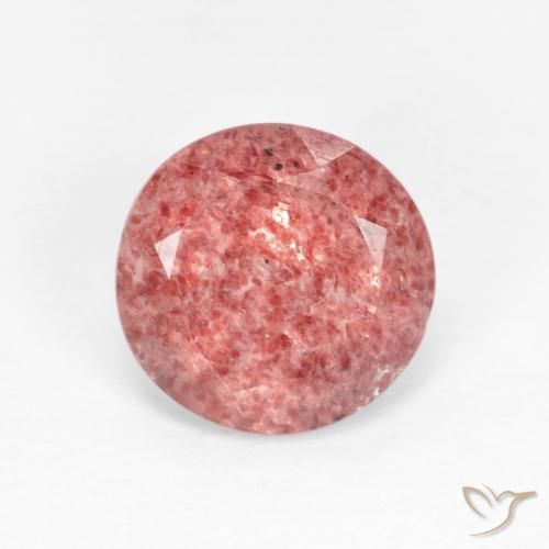 1.52ct طبيعي أحمر هندى كوارتز الفراولة, دائري, شفاف
