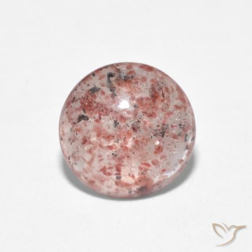 0.98ct طبيعي وردى غامق كوارتز الفراولة, دائري, شفاف