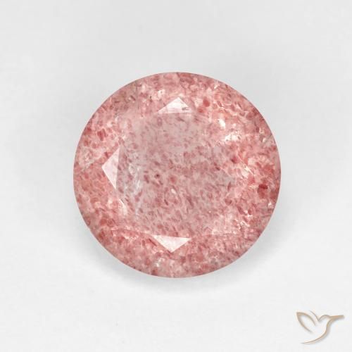 2.16ct طبيعي وردي فاتح كوارتز الفراولة, دائري, شفاف