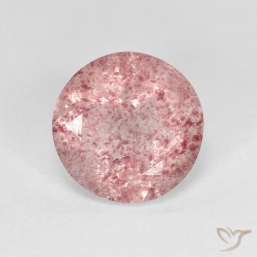 2.28ct طبيعي وردى العلكة كوارتز الفراولة, دائري, شفاف
