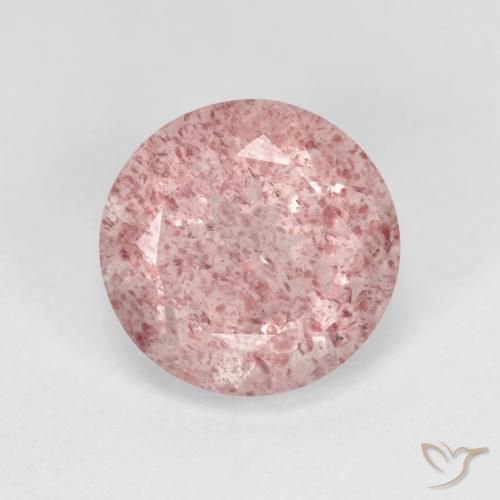 2.47ct طبيعي وردى العلكة فاتح كوارتز الفراولة, دائري, شفاف