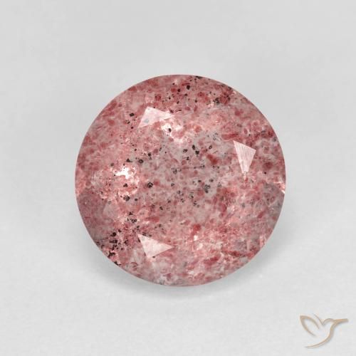 2.49ct طبيعي وردى غامق كوارتز الفراولة, دائري, شفاف
