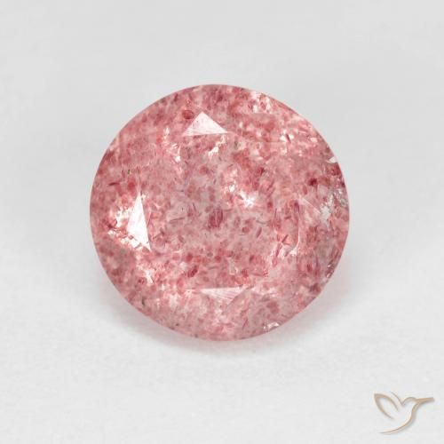2.57ct طبيعي وردي فاتح كوارتز الفراولة, دائري, شفاف