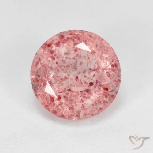 2.84ct طبيعي وردي فاتح كوارتز الفراولة, دائري, شفاف