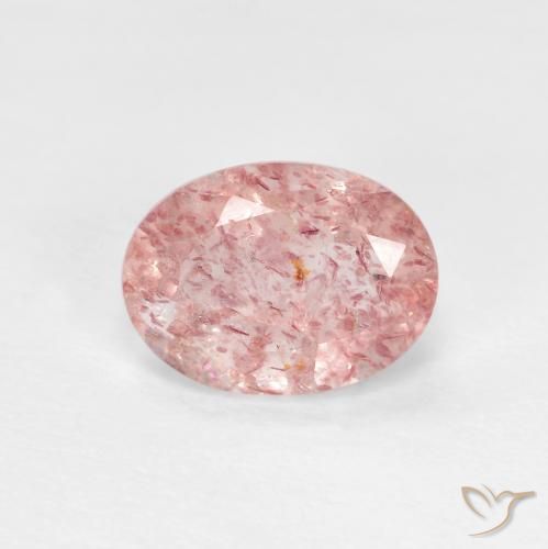1.16ct طبيعي وردي فاتح كوارتز الفراولة, بيضوي, شفاف