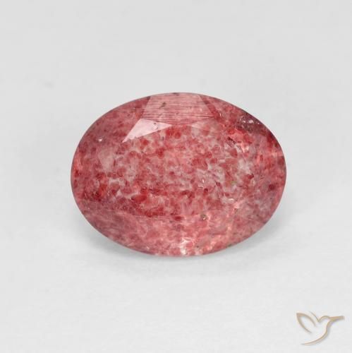 1.72ct طبيعي أحمر لامع كوارتز الفراولة, بيضوي, شفاف