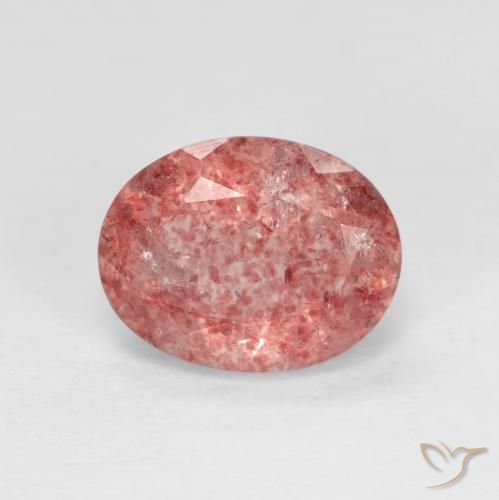 1.89ct طبيعي أحمر لامع كوارتز الفراولة, بيضوي, شفاف