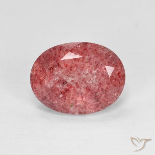 1.92ct طبيعي أحمر قرمزى كوارتز الفراولة, بيضوي, شفاف