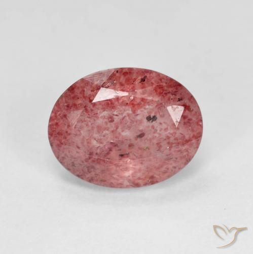 2.05ct طبيعي أحمر قرمزى كوارتز الفراولة, بيضوي, شفاف