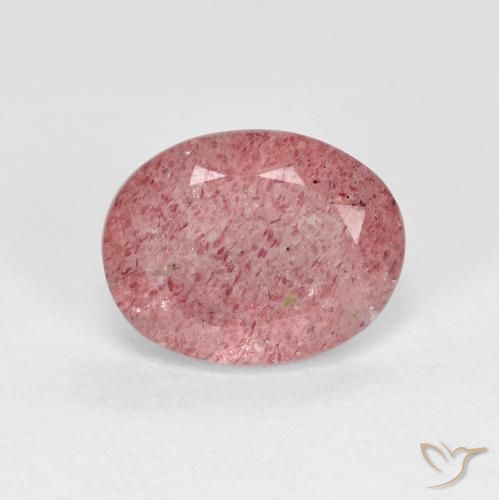1.81ct طبيعي أحمر متوسط كوارتز الفراولة, بيضوي, شفاف