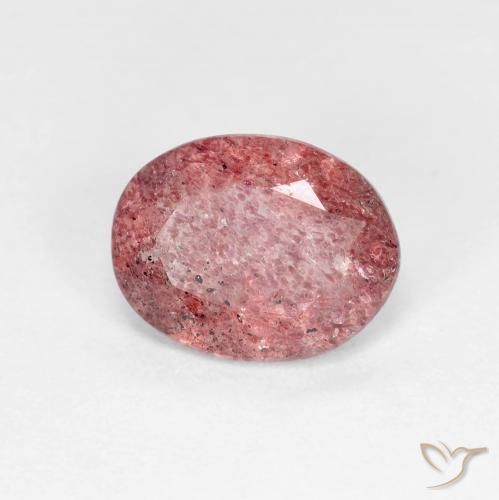 1.49ct طبيعي أحمر كثيف كوارتز الفراولة, بيضوي, شفاف