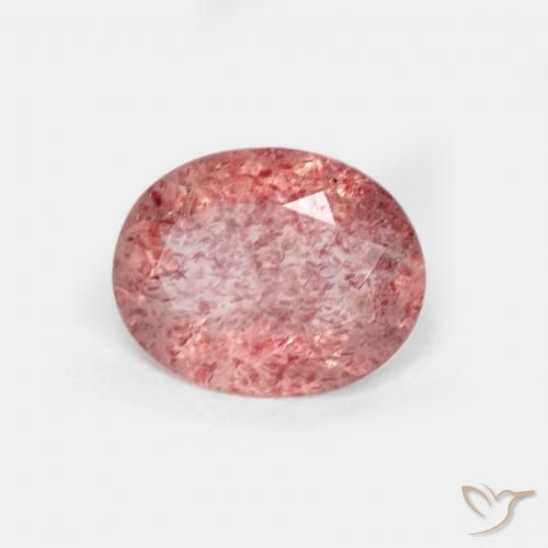 1.22ct طبيعي أحمر لامع كوارتز الفراولة, بيضوي, شفاف