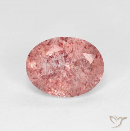 1.74ct طبيعي أحمر لامع كوارتز الفراولة, بيضوي, شفاف