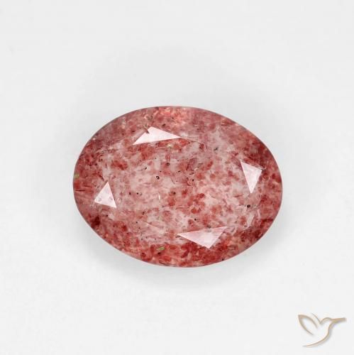 1.60ct طبيعي أحمر لامع كوارتز الفراولة, بيضوي, شفاف