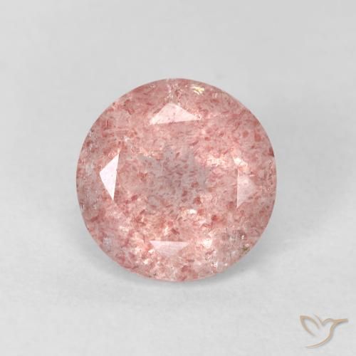 2.51ct طبيعي وردى ترابى كوارتز الفراولة, دائري, شفاف