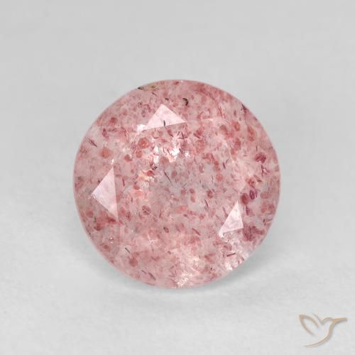 2.40ct طبيعي وردى العلكة فاتح كوارتز الفراولة, دائري, شفاف