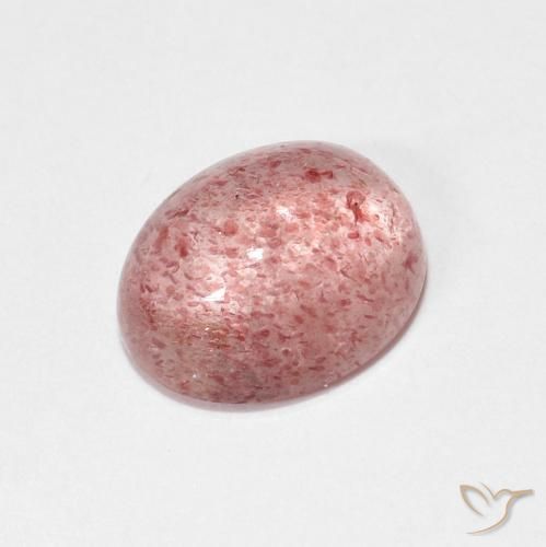 2.16ct طبيعي وردى ترابى كوارتز الفراولة, بيضوي, شفاف