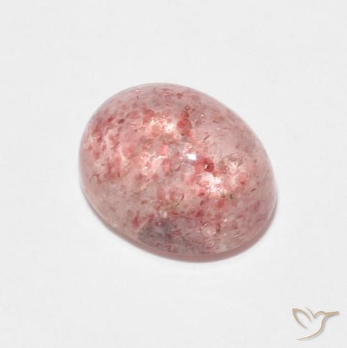 2.47ct طبيعي وردى ترابى كوارتز الفراولة, بيضوي, شفاف