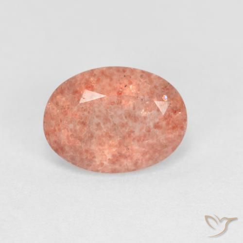 1.18ct طبيعي وردى زهرى خوخى كوارتز الفراولة, بيضوي, شفاف