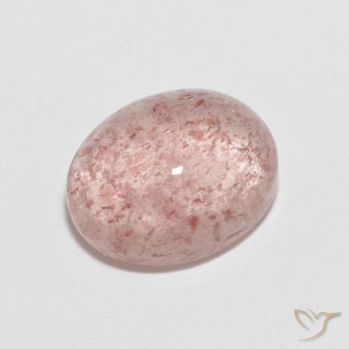 2.33ct طبيعي وردي فاتح كوارتز الفراولة, بيضوي, شفاف