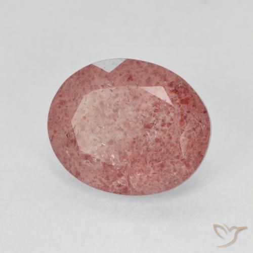 كوارتز الفراولة Medium Light-Pink طبيعي، بيضوي، 4.56 قيراط، نصف شفاف