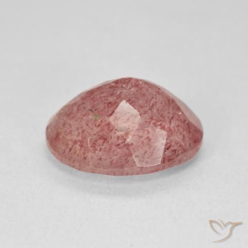 كوارتز الفراولة Medium Light-Pink طبيعي، بيضوي، 4.56 قيراط، نصف شفاف