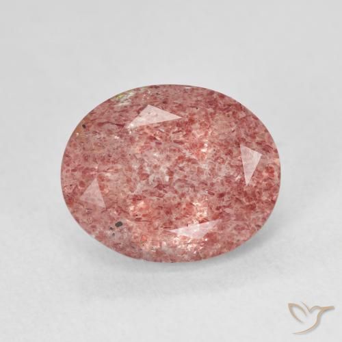 4.75ct طبيعي Medium Light-Pink كوارتز الفراولة, بيضوي, نصف شفاف