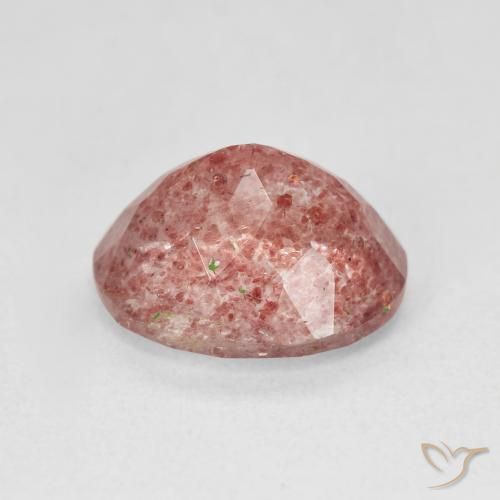 كوارتز الفراولة Medium Light-Pink طبيعي، بيضوي، 4.75 قيراط، نصف شفاف