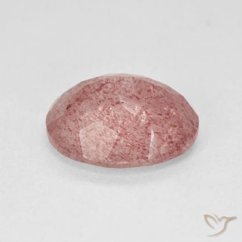 كوارتز الفراولة Medium Light-Pink طبيعي، بيضوي، 4.44 قيراط، نصف شفاف
