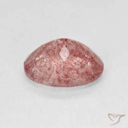 كوارتز الفراولة Medium Light-Pink طبيعي، بيضوي، 4.32 قيراط، نصف شفاف