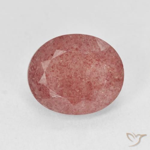 4.76ct طبيعي وردى متوسط كوارتز الفراولة, بيضوي, نصف شفاف
