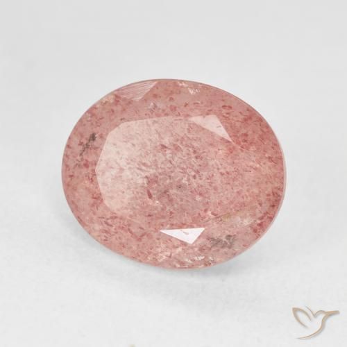 كوارتز الفراولة Medium Light-Pink طبيعي، بيضوي، 4.81 قيراط، نصف شفاف