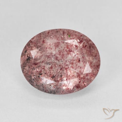 4.95ct طبيعي وردى كثيف كوارتز الفراولة, بيضوي, نصف شفاف