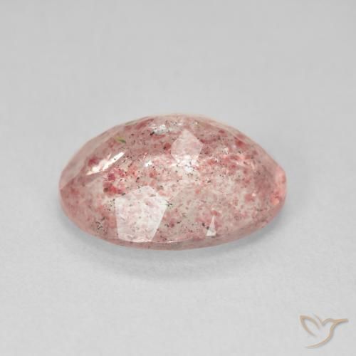 كوارتز الفراولة Medium Light-Pink طبيعي، بيضوي، 3.95 قيراط، نصف شفاف