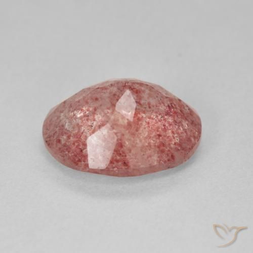 كوارتز الفراولة Medium Light-Pink طبيعي، بيضوي، 3.92 قيراط، نصف شفاف